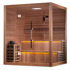 Golden Designs "Kuusamo Edition" 6 Person Indoor Traditional Sauna, Canadian Red Cedar Interior - GDI-7206-01 - The Home Selection