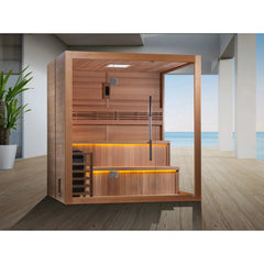 Golden Designs "Kuusamo Edition" 6 Person Indoor Traditional Sauna, Canadian Red Cedar Interior - GDI-7206-01 - The Home Selection
