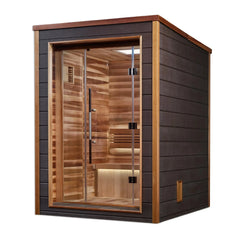 Golden Designs Narvik 2 Person Outdoor-Indoor Traditional Sauna Canadian Red Cedar Interior - GDI-8202-01 - The Home Selection