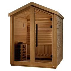 Golden Designs Savonlinna 3 Person Outdoor Traditional Sauna, Canadian Red Cedar Interior - GDI-8503-01 - The Home Selection