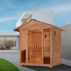 Golden Designs "Vorarlberg" 5 Person Traditional Outdoor Sauna Canadian Hemlock - GDI-8105-01 - The Home Selection