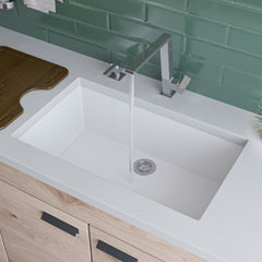 Alfi 30" Undermount Single Bowl Granite Composite Kitchen Sink - White
