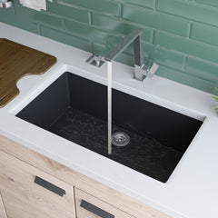 Alfi 30" Undermount Single Bowl Granite Composite Kitchen Sink - Black