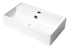 Alfi White 22  Rectangular Wall Mounted Ceramic Sink with Faucet Hole - ABC122