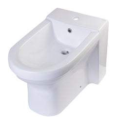EAGO White Ceramic Bathroom Bidet with Elongated Seat - JA1010