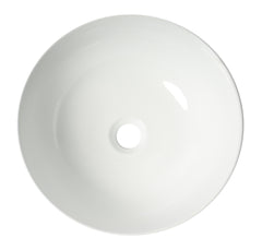 Alfi White 15  Round Vessel Bowl Above Mount Ceramic Sink - ABC905