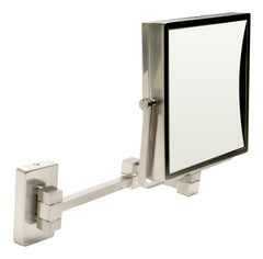 Alfi 8" Square Wall Mounted 5x Magnify Cosmetic Mirror - Brushed Nickel