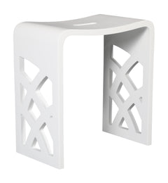 Alfi Designer White Matte Solid Surface Resin Bathroom / Shower Stool - ABST88