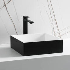 Alfi Black Matte 14  Square Solid Surface Resin Sink - ABRS14SBM