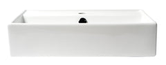 Alfi White 22  Rectangular Wall Mounted Ceramic Sink with Faucet Hole - ABC122