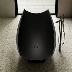 Alfi Black Matte 71  Solid Surface Resin Free Standing Hammock Style Bathtub - AB9992BM
