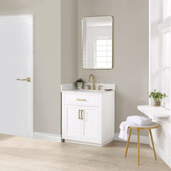 Altair Gavino 30" Single Bathroom Vanity with Grain White Engineered Stone Countertop - 557030