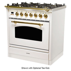 Hallman 30 in. Single Oven Duel Fuel Italian Range, Brass Trim HDFR30BS - The Home Selection