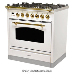 Hallman 30 in. Single Oven Duel Fuel Italian Range, Brass Trim HDFR30BS - The Home Selection