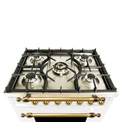 Hallman 30 in. Single Oven Duel Fuel Italian Range, Brass Trim HDFR30BS - The Home Selection