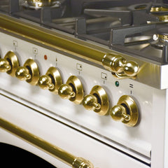 Hallman 30 in. Single Oven Duel Fuel Italian Range, Brass Trim HDFR30BS - The Home Selection