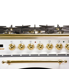 Hallman 30 in. Single Oven Duel Fuel Italian Range, Brass Trim HDFR30BS - The Home Selection