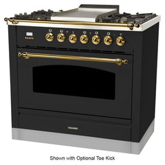 Hallman 36 in. Single Oven Duel Fuel Italian Range, Brass Trim HDFR36BS - The Home Selection