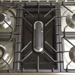 Hallman 36 in. Single Oven Duel Fuel Italian Range, Brass Trim HDFR36BS - The Home Selection