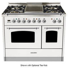 Hallman 40 in. Double Oven Duel Fuel Italian Range, Chrome Trim HDFR40CM - The Home Selection