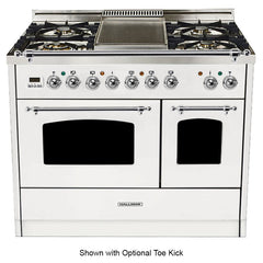 Hallman 40 in. Double Oven Duel Fuel Italian Range, Chrome Trim HDFR40CM - The Home Selection