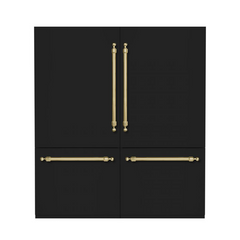 Hallman 72" Built-in, Side by Side Refrigerator with total of 28.4 Cu. Ft. and Freezer with a total of 11.2 Cu.Ft, Contemporary European Design, Panel Ready - HRBISBM72PR - The Home Selection
