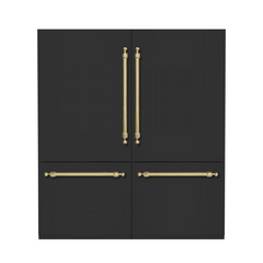 Hallman 72" Built-in, Side by Side Refrigerator with total of 28.4 Cu. Ft. and Freezer with a total of 11.2 Cu.Ft, Contemporary European Design, Panel Ready - HRBISBM72PR - The Home Selection