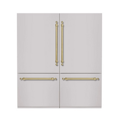 Hallman 72" Built-in, Side by Side Refrigerator with total of 28.4 Cu. Ft. and Freezer with a total of 11.2 Cu.Ft, Contemporary European Design, Panel Ready - HRBISBM72PR - The Home Selection