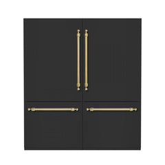 Hallman 72" Built-in, Side by Side Refrigerator with total of 28.4 Cu. Ft. and Freezer with a total of 11.2 Cu.Ft, Contemporary European Design, Panel Ready - HRBISBM72PR - The Home Selection