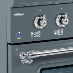 Hallman Classico Series 48" Dual Fuel Freestanding Range in Blue Grey with Chrome Trim - HCLRDF48CMGR - The Home Selection