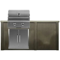 Haven Outdoor 5.5 Ft Kitchen Island with Cutouts for 28 Inch Grill, Double Access Doors, Trash Center, and Plain Panel (Island Only - Appliances & Accessories Not Included) - HCOY66PAN - The Home Selection