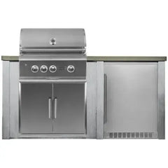 Haven Outdoor 6 Ft Kitchen Island with 30 Inch Grill Cutouts, Double Access Doors, and 24 Inch Refrigerator (Island Only - Appliances & Accessories Not Included) - HCOY72REF - The Home Selection