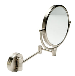 Alfi 8" Round Wall Mounted 5x Magnify Cosmetic Mirror - Brushed Nickel