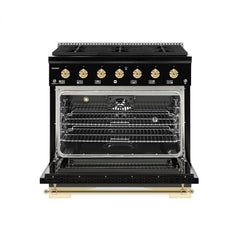Hallman  Classico Series 36" Dual Fuel Freestanding Range with Brass Trim - HCLRDF36BS