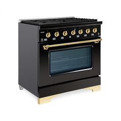 Hallman  Classico Series 36" Dual Fuel Freestanding Range with Brass Trim - HCLRDF36BS