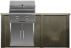 Haven Outdoor 5.5 Ft Kitchen Island with Cutouts for 28 Inch Grill, Double Access Doors, Trash Center, and Plain Panel (Island Only - Appliances & Accessories Not Included) - HCOY66PAN