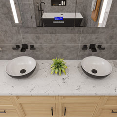 Alfi Black & White 15  Round Vessel Above Mount Ceramic Sink - ABC906