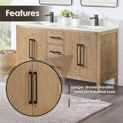 Altair Laurel Bathroom Cabinet Vanity Base in Weathered Fir without Top and Sink, No Mirror