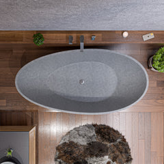 Alfi 72  Solid Concrete Tear Drop Freestanding Bathtub - ABCO72TUB