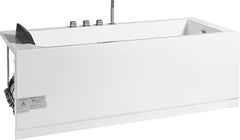 EAGO 6 ft Acrylic White Rectangular Whirlpool Bathtub w Fixtures - AM154ETL-R6