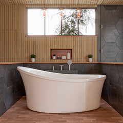 EAGO 6 ft White Free Standing Air Bubble Bathtub - White