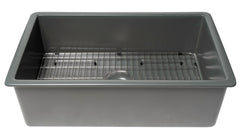 Alfi 32  x 19  Fireclay Single Bowl Undermount / Drop In Kitchen Sink w Grid - ABF3219SUD