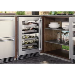 Perlick 24" Outdoor Built-In Dual Zone Wine Cooler with 32 Bottle Capacity, Stainless Steel Door - HP24DO-4-1