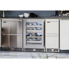 Perlick 24" Outdoor Built-In Dual Zone Wine Cooler with 32 Bottle Capacity, Stainless Steel Door - HP24DO-4-1