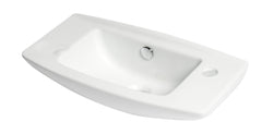 Alfi White 20  Small Wall Mounted Ceramic Sink with Faucet Hole - ABC115