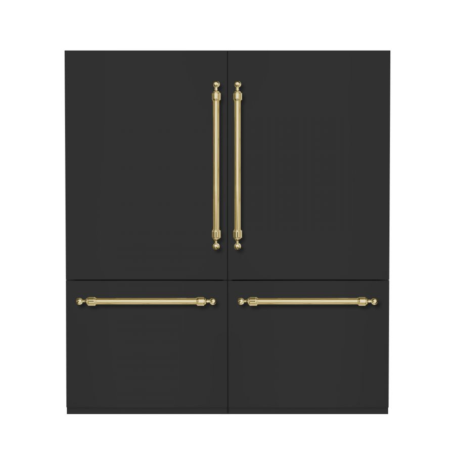Hallman 72" Built-in, Side by Side Refrigerator with total of 28.4 Cu. Ft. and Freezer with a total of 11.2 Cu.Ft, Contemporary European Design, Panel Ready - HRBISBM72PR