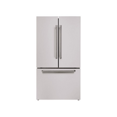 Hallman 36" Freestanding French Door, Counter Depth, (Total Cubic Feet 20.3) Refrigerator 14.2Cu. Ft. Bottom Freezer 6.1 Cu. Ft. w/automatic icemaker, Color Stainless steel - HRFSFDBM36SS