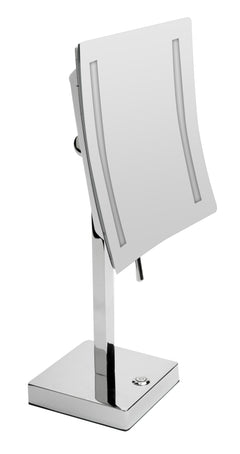 Alfi Tabletop Square 8" 5x Magnifying Cosmetic Mirror with Light - Polished Chrome