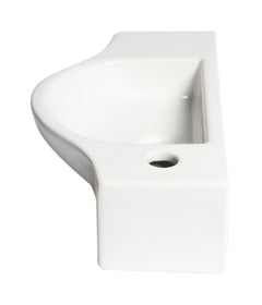 Alfi White 18  Small Wall Mounted Ceramic Sink with Faucet Hole - ABC114
