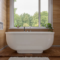 EAGO 6 ft Acrylic White Whirlpool Bathtub w Fixtures - AM128ETL
